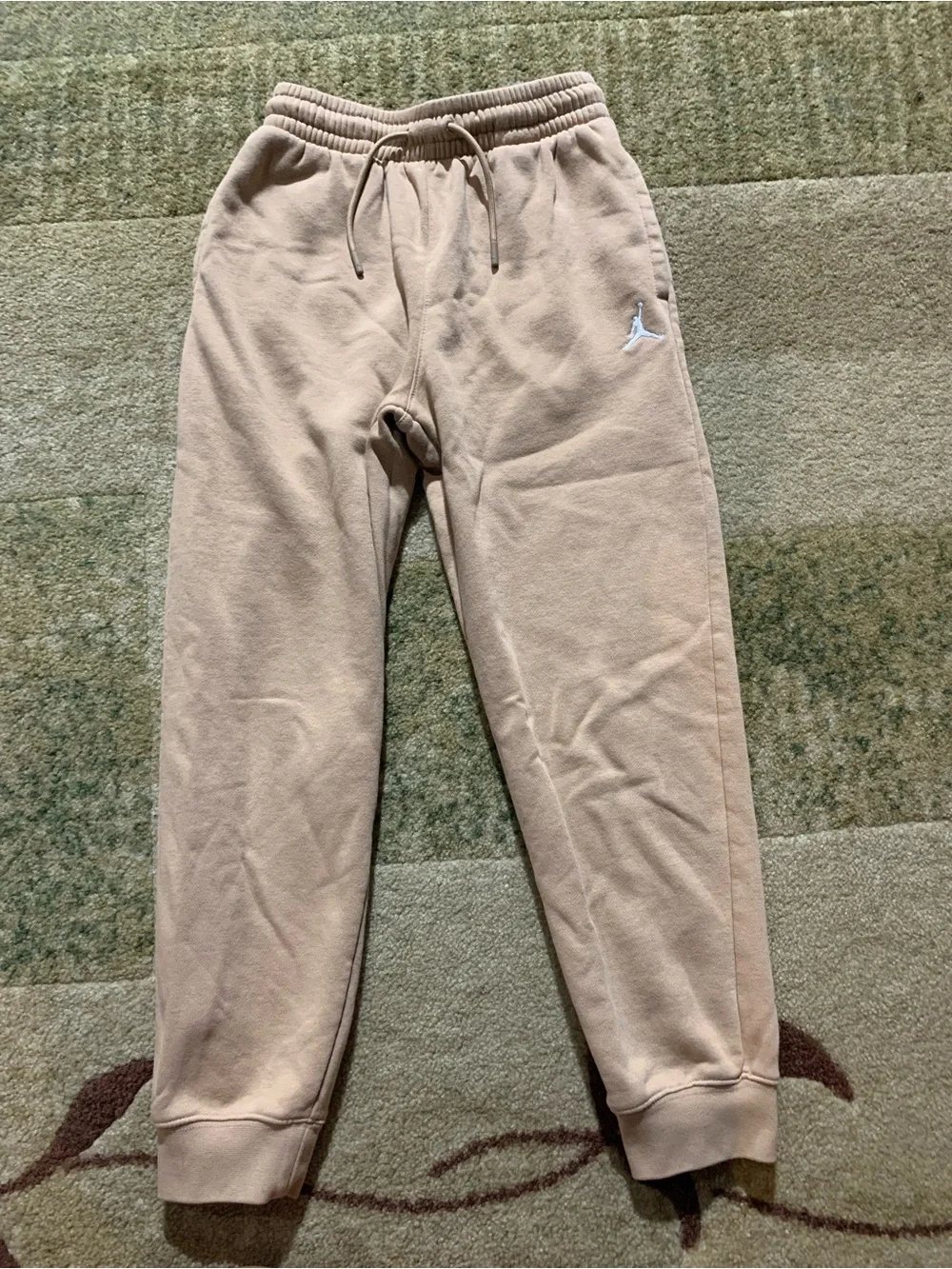 Jordan Kids Tan Fleece Joggers with White Jumpman